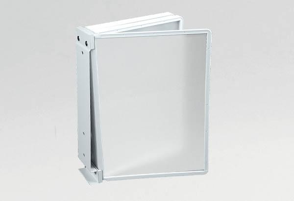 Porte-pochettes mural à visser en métal laqué blanc - 10 pochettes A4 gris