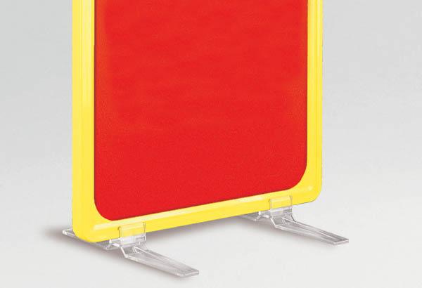 Paire de petits supports droits transparents pour cadres A5 et A4 - 100 x 14 mm