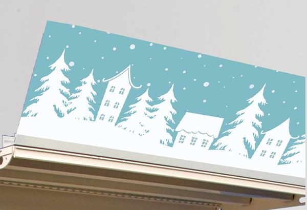 Fronton "Décor de Noël" en carton rigide Dispa® - 300 x 1250 mm