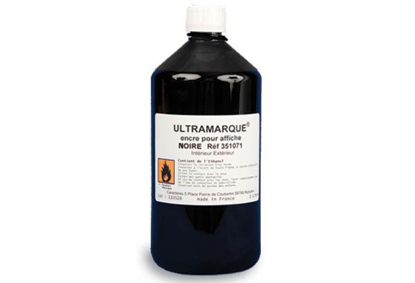 Encre Ultramarque® à base de solvant - Vendu en bidon de 1 litre - Encre noire