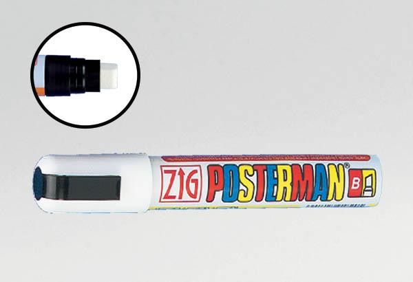 Marqueur craie Posterman® - Pointe rectangulaire de 15 mm blanche