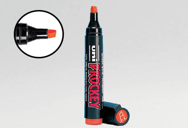 Feutre Prockey® permanent - Pointe biseautée de 6 mm rouge