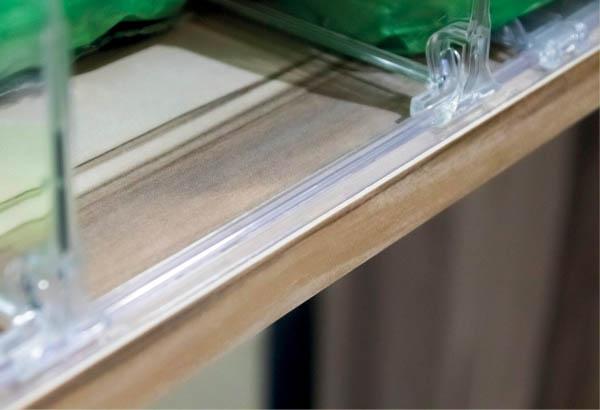 Rail standard adhésif transparent pour séparateur - 25 x 1325 mm