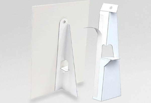 Chevalet carton 1 pied avec adhésif permanent - 150 x 50 mm