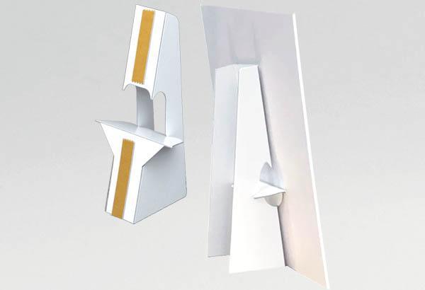 Chevalet carton 2 pieds avec adhésif permanent - 290 x 100 mm