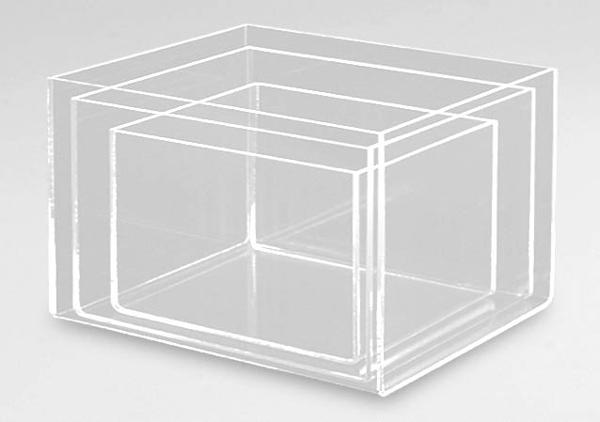 Boite distributrice carrée en acrylique - 200 x 200 x 200 mm