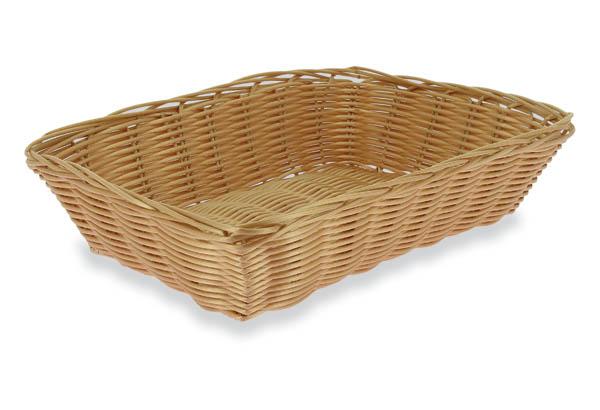 Corbeille rectangulaire en polypropylène miel - 380 x 280 x 80 mm