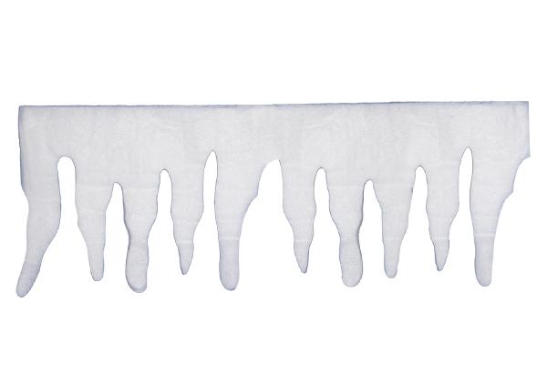 Bordure stalactites de glace avec feutrine blanche - Hauteur 35 cm - Largeur 2 m