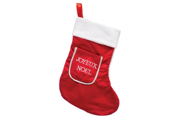 Botte en polaire brodée Joyeux Noël - Hauteur 40 cm - 29 x 1 cm
