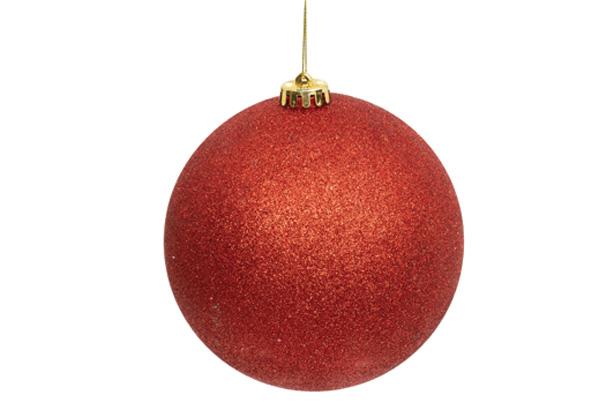 Boule de Noël - Diamètre 25 cm - Rouge pailletée