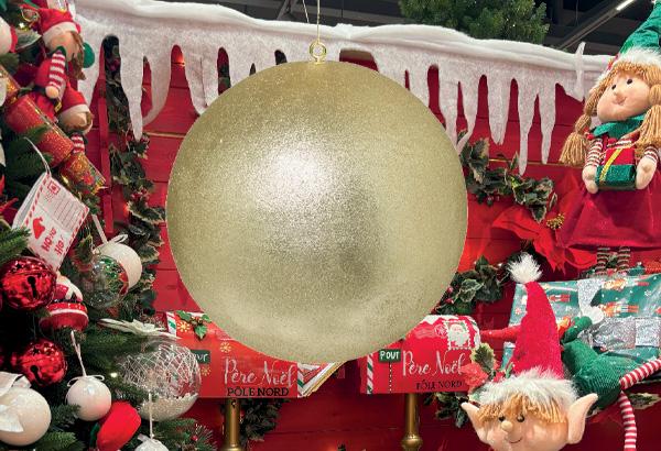 Boule XL de Noël - Diamètre 40 cm - Dorée paillete