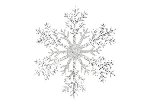 Flocon de neige blanc - Hauteur 31 cm - 28 x 3 cm