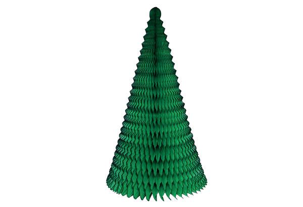 Sapin de Noël vert en papier alvéolé - Hauteur 73 cm