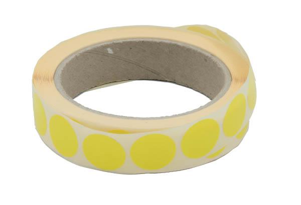 Pastilles adhésives jaunes unies de Ø 20 mm