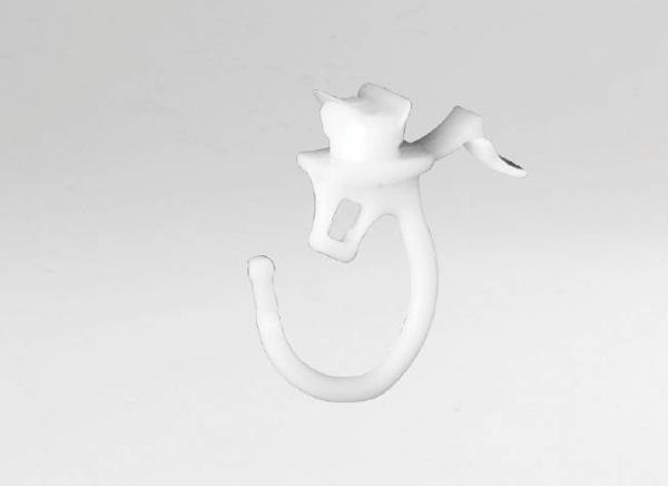 Anneau fixe avec crochet ouvert blanc pour profil Décobarre® XS  et XL