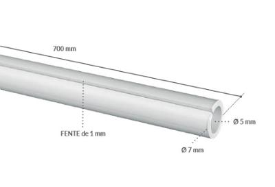 Tube fendu pour porte drapeau de Ø 5 - 7 mm - Longueur 500 mm