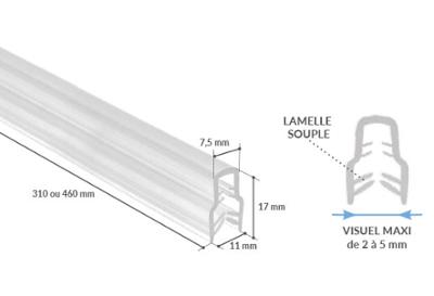 Profil grippant pour support de 2 à 5 mm - Longueur 460 mm Profil grippant pour support de 2 à 5 mm - Longueur 460 mm