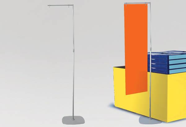 Potence palette simple et télescopique en métal gris - De 1150 à 2400 mm