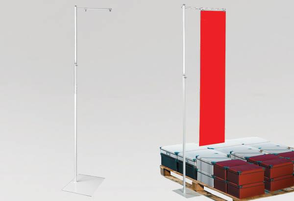 Potence palette simple et télescopique en métal blanc - De 1100 à 2200 mm