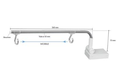 Potence MULTIMAG+ magnétique articulée - 260 mm - 2 crochets ouverts