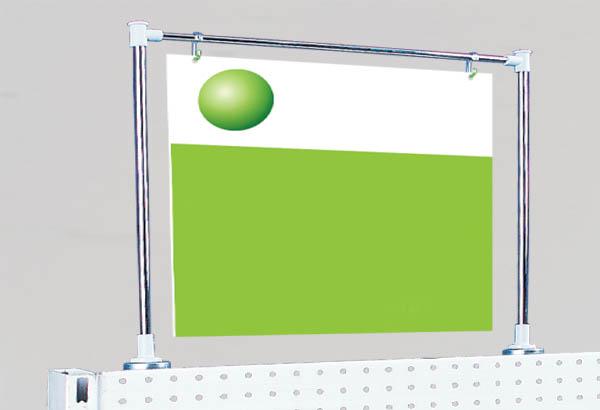 Potence magnétique porte-fronton à poser + 2 crochets ouverts - 480 x 450 mm