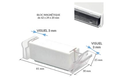 Bloc porte fronton magnétique Promobase® à poser - Pour panneau de 3 mm