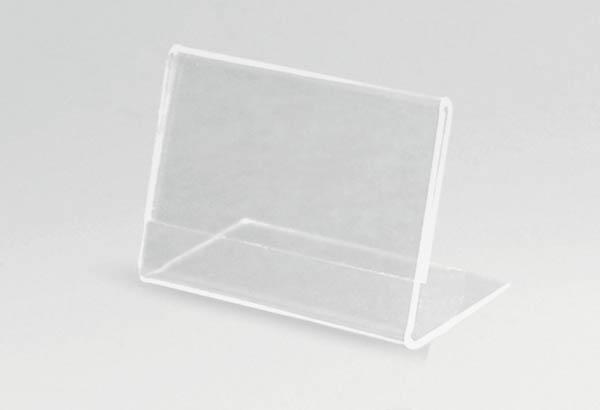 Mini porte-visuel incliné en acrylique transparent - 100 x 65 mm - Horizontal
