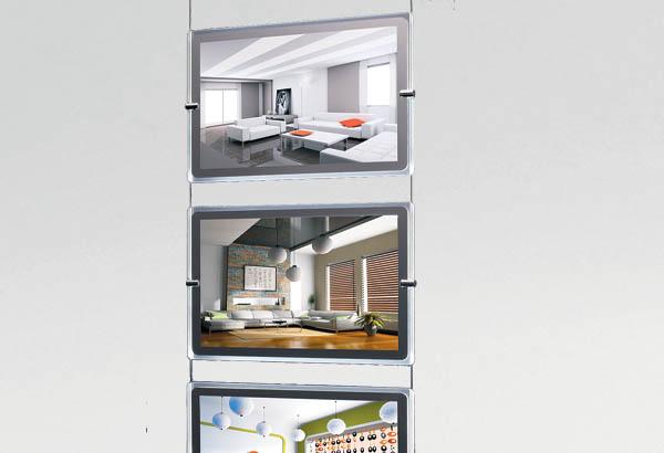 Kit de fixation Plafond lumineux avec 3 porte affiches A3 horizontales