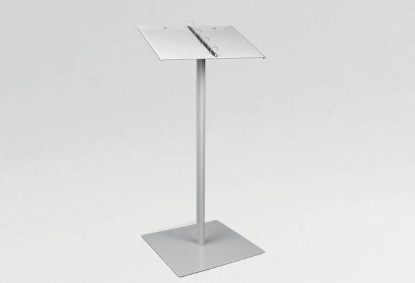 Pupitre sur pied en métal laqué gris avec anneaux - 2 formats A4 verticaux