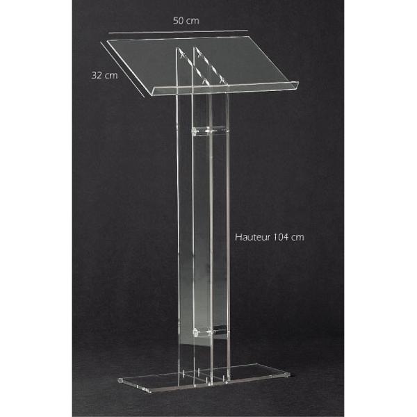 Pupitre sur pied en plexi sans anneaux - 2 formats A4 verticaux
