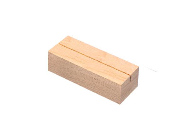 Socle rectangulaire de 105 x 50 x 28 mm en bois de hêtre - Format A6