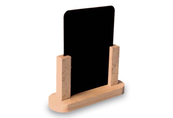 Chevalet de table 2 faces en bois de hêtre et ardoisine - Format A6 - Vertical