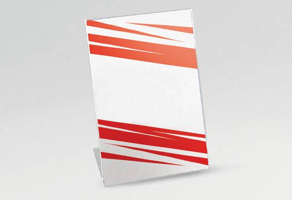 Porte-visuel ECO incliné en PET transparent - Format A5 - Vertical ou Horizontal