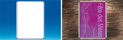 Cadre clippant mural en aluminium profil 32 mm - Format A1 - Coins ronds Cadre clippant mural en aluminium profil 32 mm - Format A1 - Coins ronds