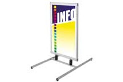 Stop trottoir cadre clippant 2 faces sur pied ressort - Format A0