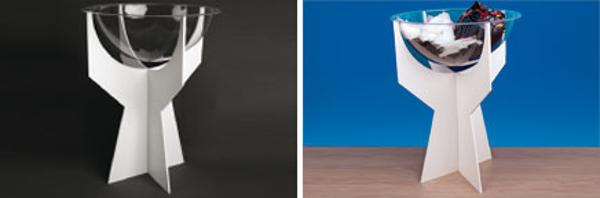 Bac soldeur acrylique transparentsur pied PVC 75 cm