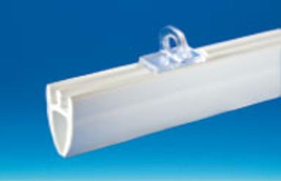 Profil rail ovale PVC blanc crochet- 800 mm Profil rail ovale PVC blanc crochet- 800 mm