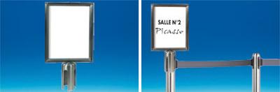 Kit poteau socle / sangle enrouleur - Porte affiche A4 Vertical # Kit poteau socle / sangle enrouleur - Porte affiche A4 Vertical #