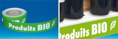 Produits Bio-Texte blanc/fond vert - 38mm x 50m