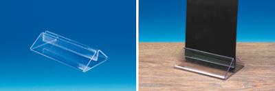 Socle porte visuel en plexi transparent - 105 x 70 mm