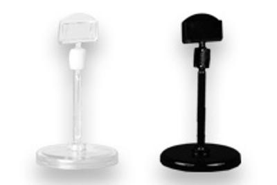 PE pinçant orientable base ronde - Pince 25mm - Tige 50mm
