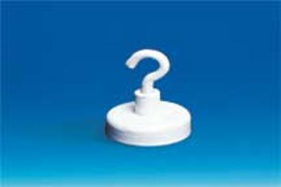 Aimant rond laqué + crochet ouvert - Ø 20 mm - Charge 2,2 kg