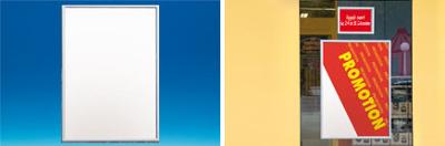 Cadre clippant recto/verso pour vitrine - Format A2