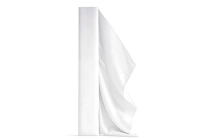 Tissu coton gratté 260 cm x 25 m - Blanc uni