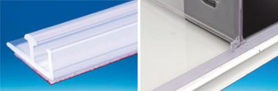 Rail standard adhésif transparent pour séparateur - 25 x 1245 mm