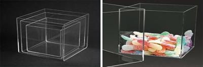 Boîte distributrice plexi rectangle - 30 x 30 x 15 cm