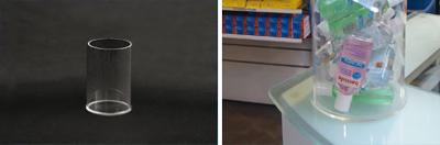 Tube distributeur acrylique - 300 x 150 mm - col droit