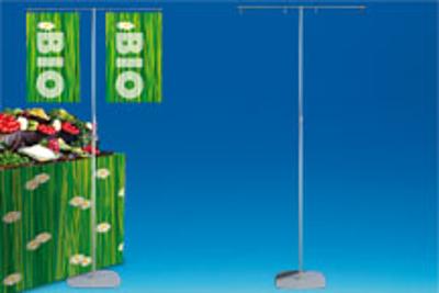 Potence double télescopique grise - 2 x 400 mm - 2 crochets ouverts Potence double télescopique grise - 2 x 400 mm - 2 crochets ouverts