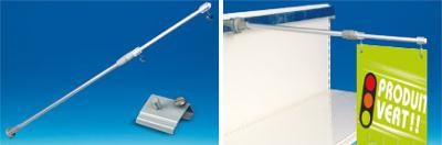 Potence télescopique pour barre de charge - 550 à 950 mm - 2 crochets ouverts Potence télescopique pour barre de charge - 550 à 950 mm - 2 crochets ouverts