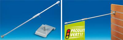 Potence télescopique pour fond lame - 550 à 950 mm - 2 crochets ouverts